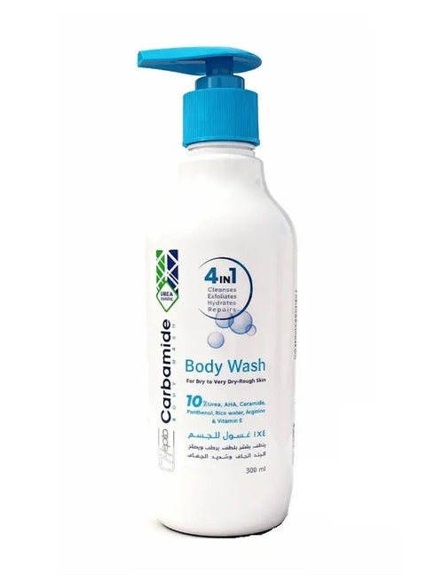 Carbamide Body Wash – Exfoliating & Hydrating Cleanser with Urea, Panthenol & Ceramides – 300 ml